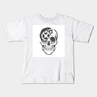 Human Skull with Clockwork Gears Inside Tattoo Kids T-Shirt